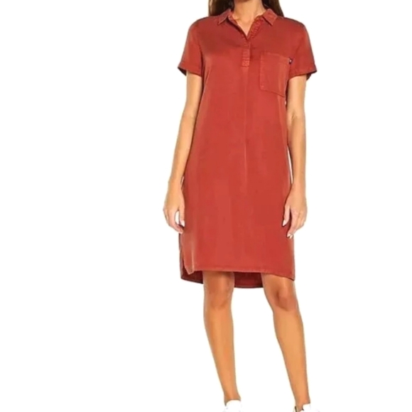 GAP Dresses & Skirts - 🏷️GAP Lyocell Shirt Dress Pockets Chili Oil Size Large